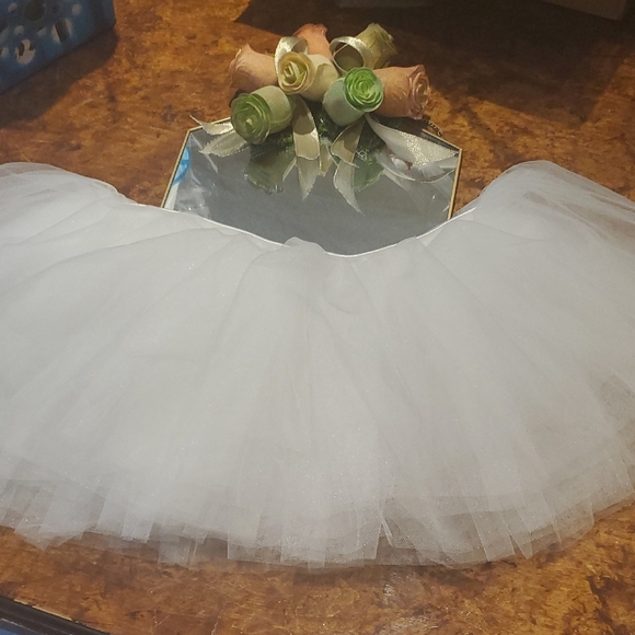 Elegant White Tulle Skirt - Picture 1 of 7